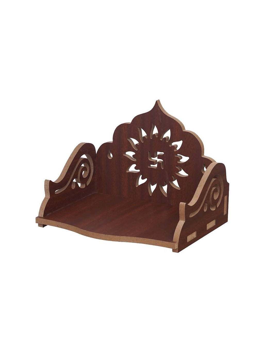 eCraftIndia Brown Decorative Beautiful Wooden Pooja Temple | Grocsy
