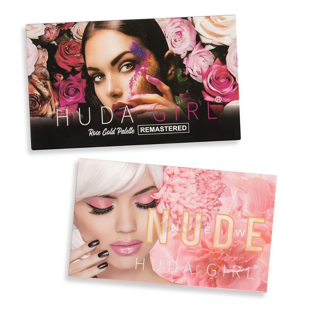 Huda Girl Beauty Rose Gold Remastered & Nude Edition Eyeshadow Palette - 36 Matte and Shimmer Finishes | Grocsy