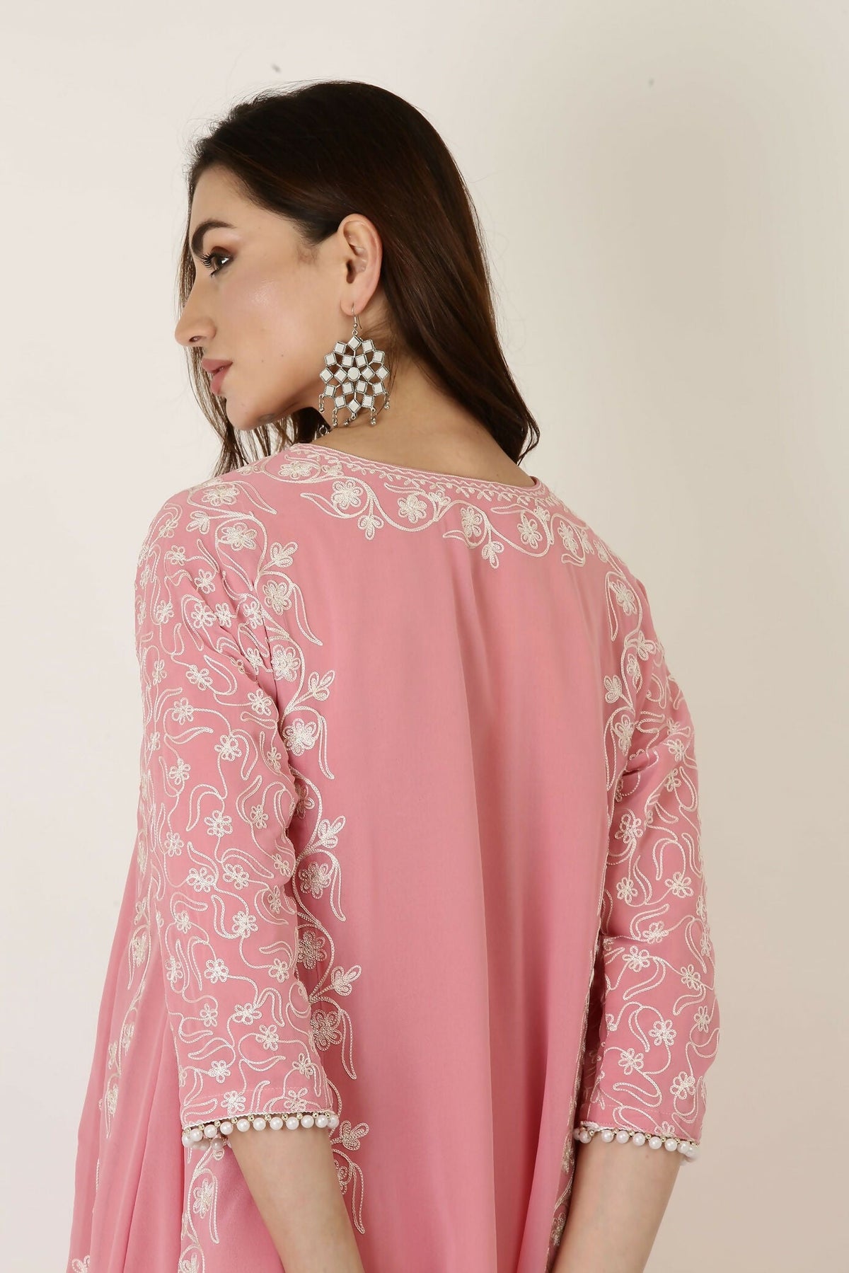 Joban Fashion Pink Georgette Kurta Set | Grocsy