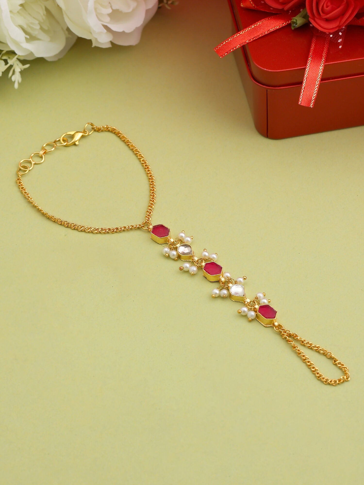Ruby Raang Laal Noor Haath Phool | Grocsy