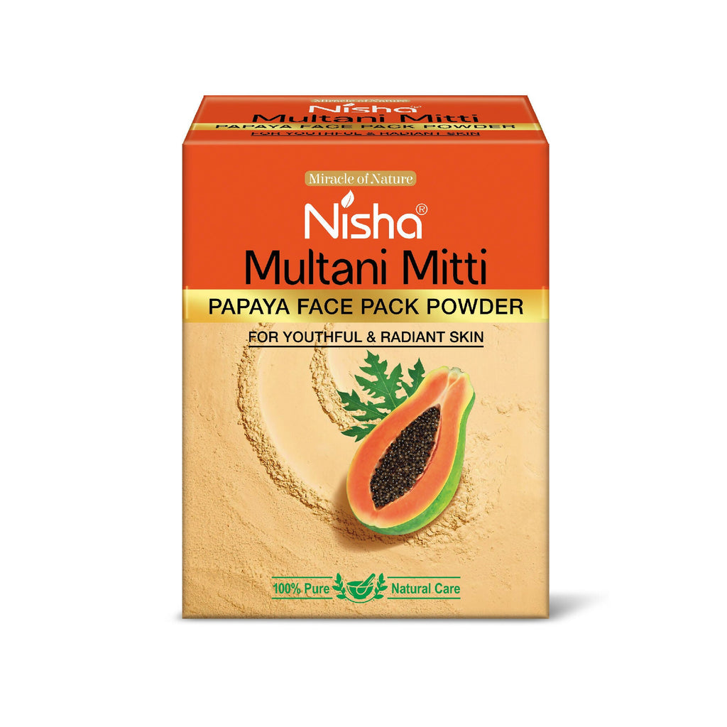 Nisha Papaya Multani Mitti for Face | Skin Brightening Face Pack | Grocsy