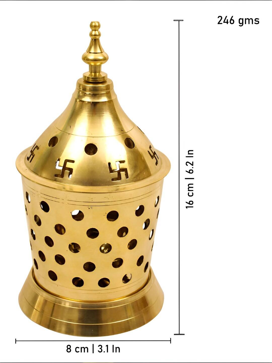 Spillbox Gold-Toned Brass Amar Lamp Pooja Essential | Grocsy