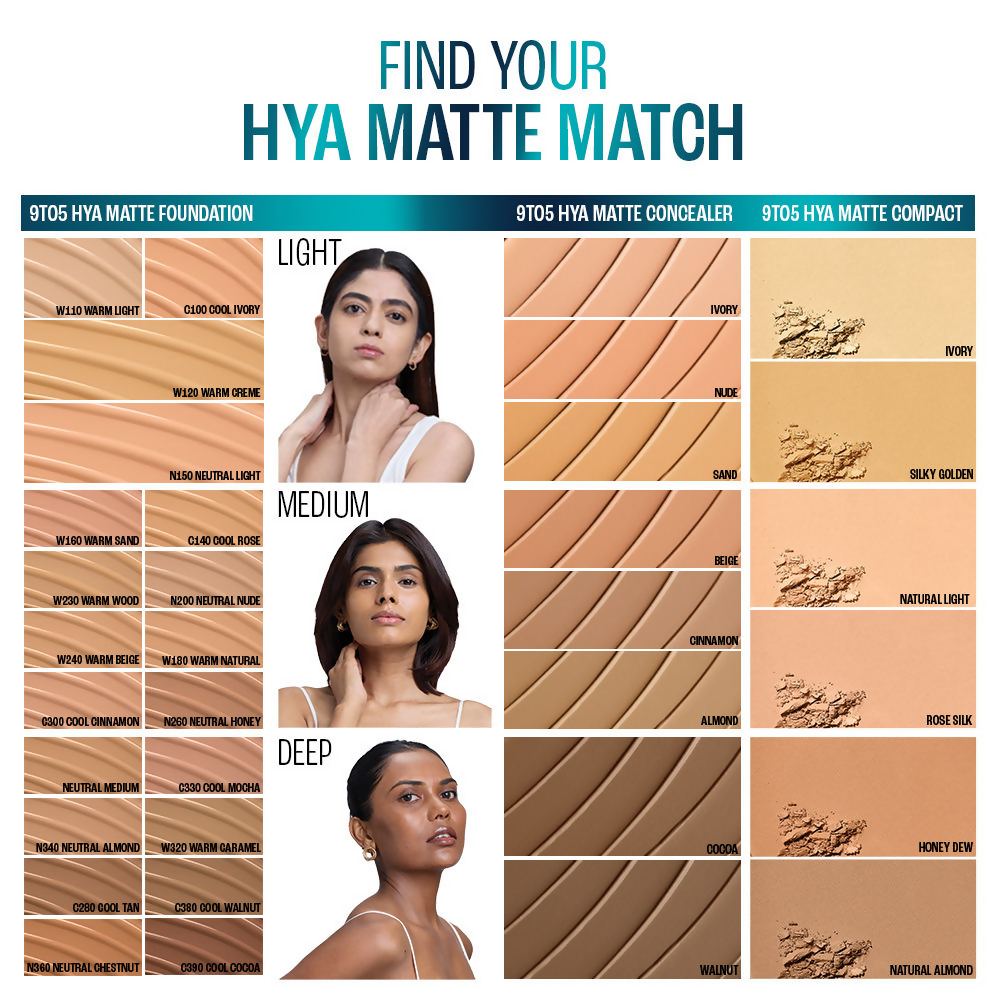 Lakme 9to5 Hya Matte Foundation + Hyaluronic Acid - Warm Natural | Grocsy
