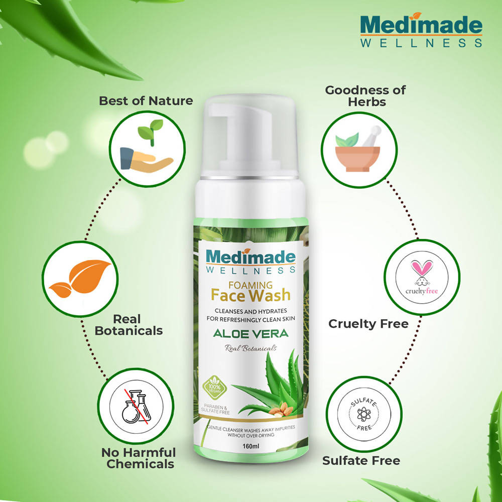 Medimade Wellness Foaming Face Wash With Aloe Vera | Grocsy