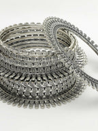NVR Women's Set of 6 Silver-Toned German Silver Oxidised Bangles | Grocsy