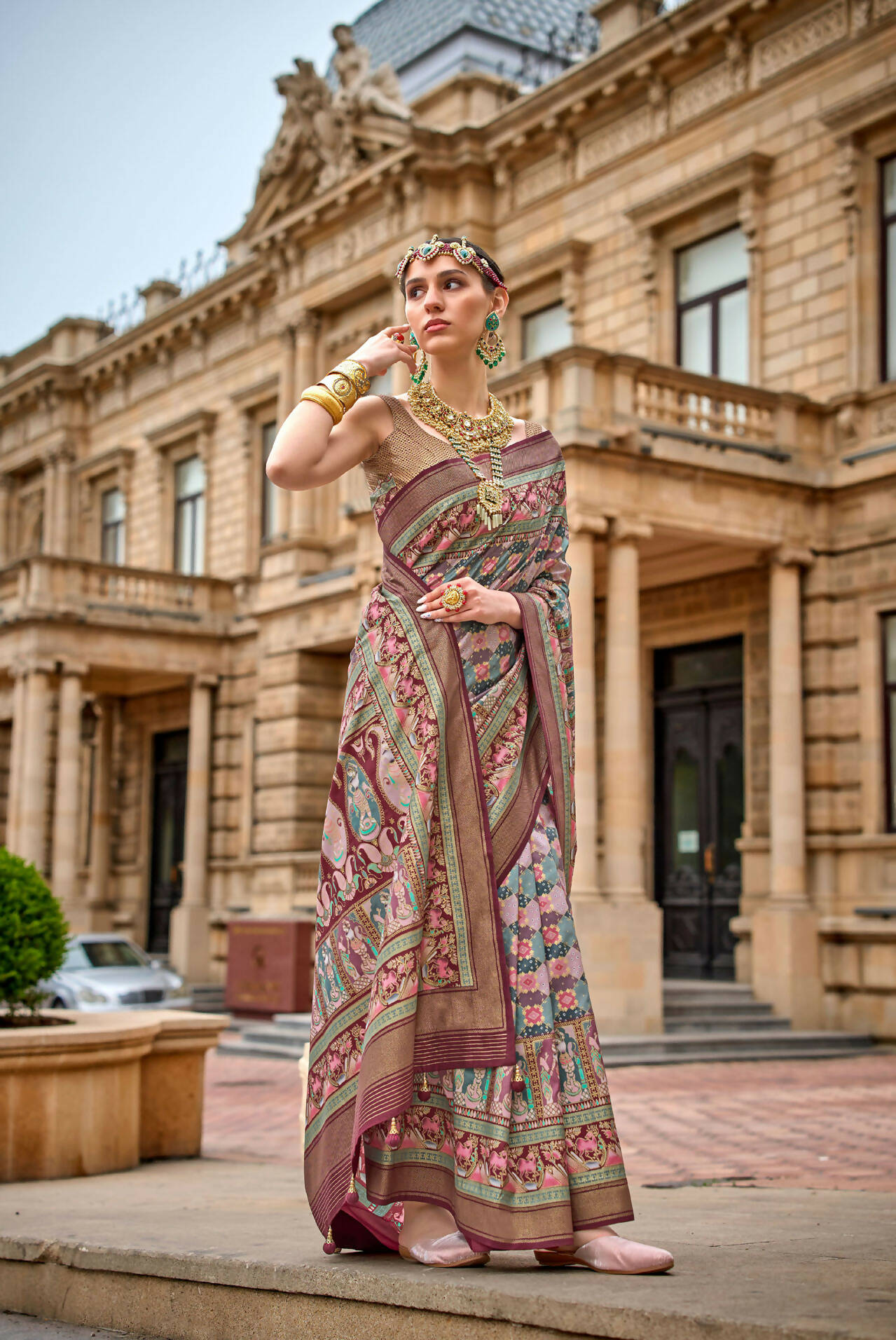 Spicy Mix Maroon Superior V.P.Silk Woven Printed Patola Silk Saree - Rewaa Milano | Grocsy