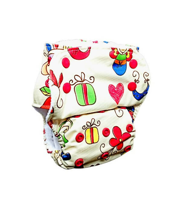 Kindermum Nano Aio Cloth Diaper With 2 Organic Cotton Inserts- Baby Doodle For Kids | Grocsy