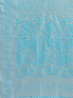 Shree Shyam Fashion Banarasi Silk Cream & Sky Blue Saree | Grocsy