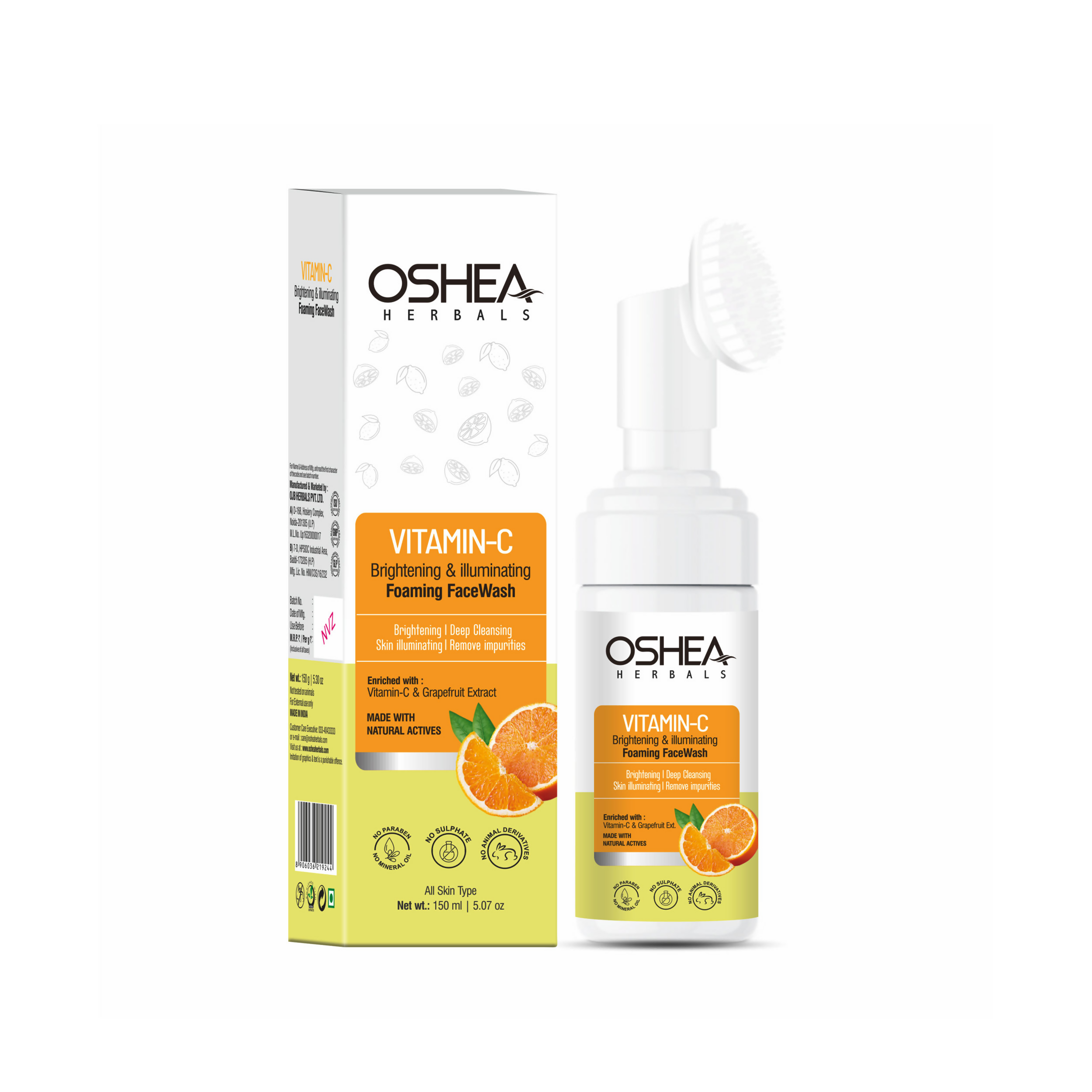 Oshea Herbals Brightening & Illuminating Foaming Face Wash | Grocsy