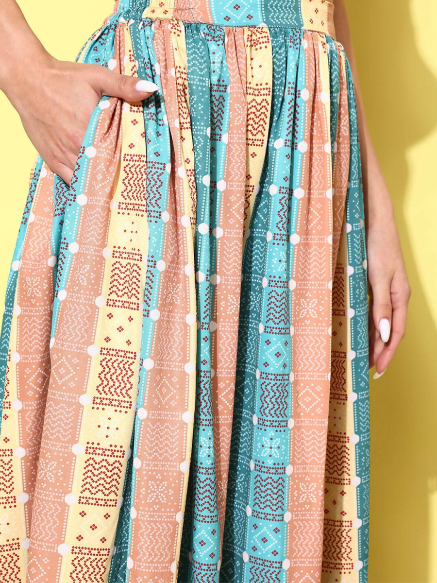 Ahalyaa Women's Traditional wear Co-ords - Green | Grocsy