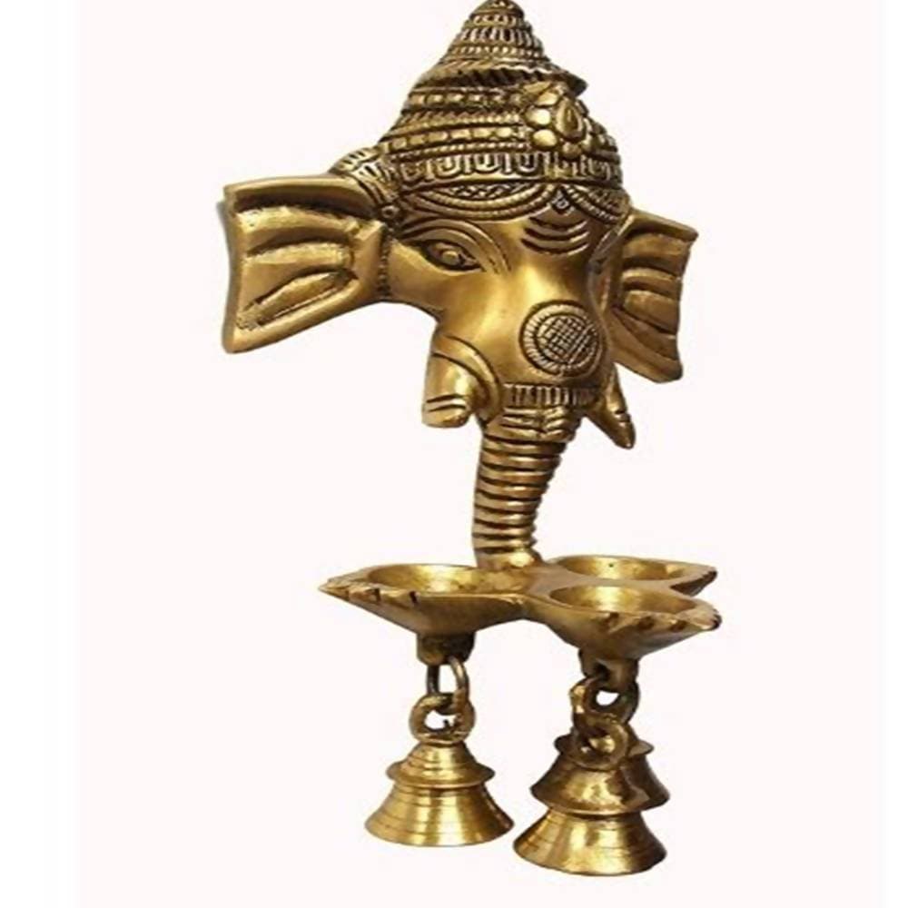 Puja N Pujari Ganesh Wall Hanging Three Diya Oil Lamp | Grocsy