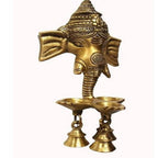 Puja N Pujari Ganesh Wall Hanging Three Diya Oil Lamp | Grocsy