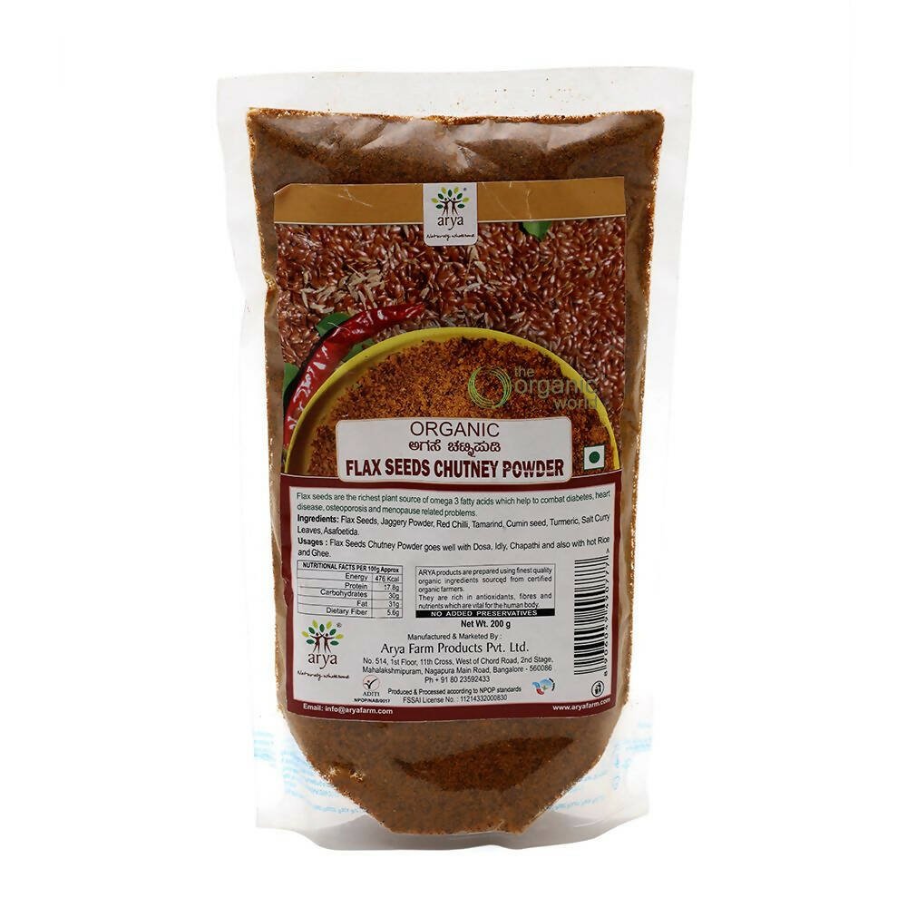 Arya Farm Flax Seeds Chutney Powder | Grocsy