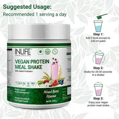 Inlife Vegan Protein Meal Mixed Berry Flavour | Grocsy