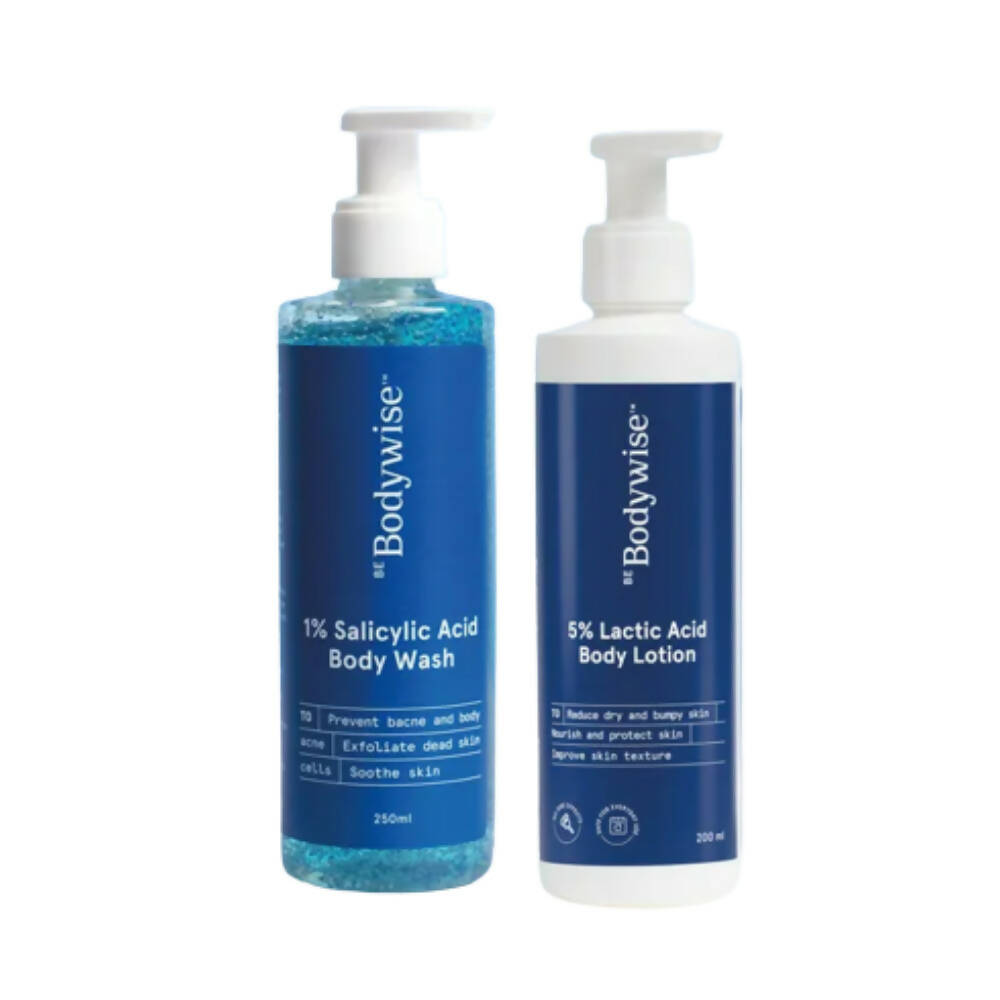BeBodywise 1% Salicylic Acid Body Wash and 5% Lactic Acid Body Lotion | Grocsy