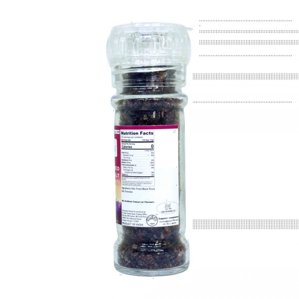 Tassyam Organics Black Salt Granules Grinder Bottle | Grocsy
