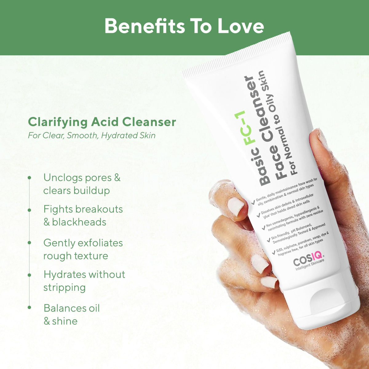 Cos-IQ FC-1 Face Cleanser for Oily Skin | Grocsy
