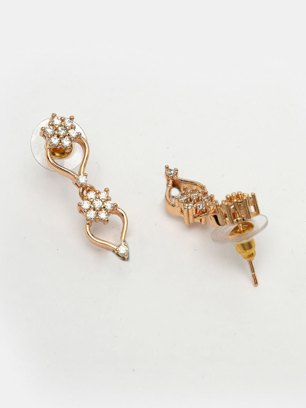 NVR Women's Gold-Polished American Diamond-Studded Handcrafted Jewellery Set | Grocsy