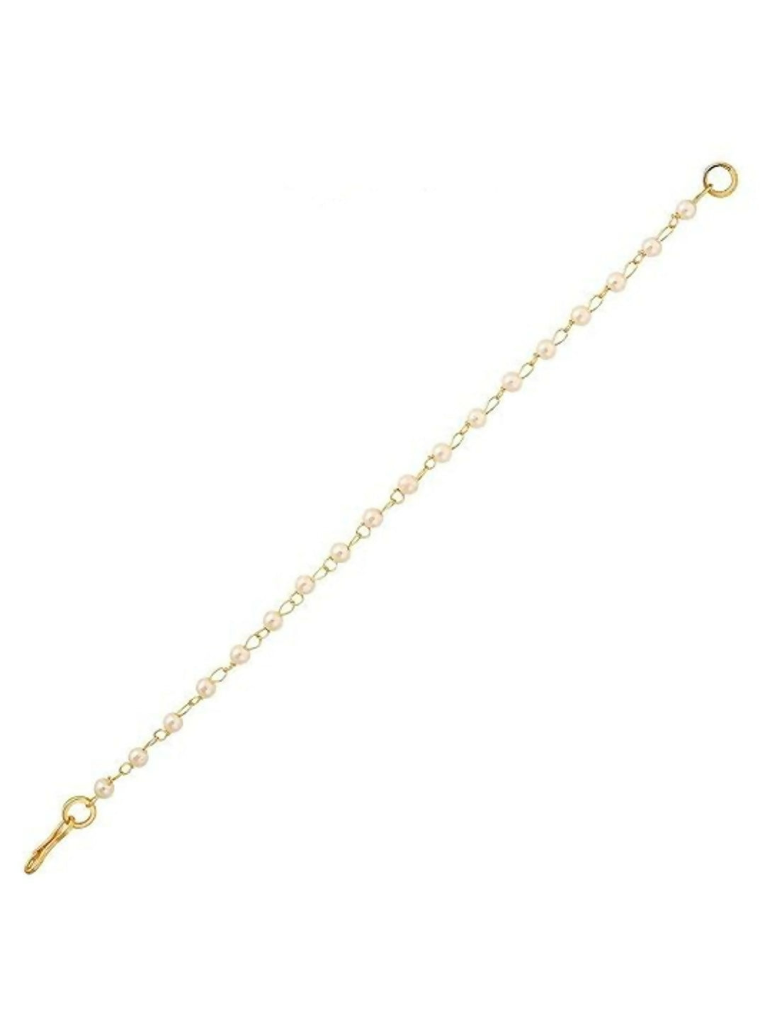NVR Pearl Studded Classic Gold-Polished 1 Line Ear Chain Ear Cuff | Grocsy