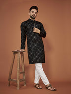 Anaita Black Embroidered Cotton Straight Kurta | Grocsy