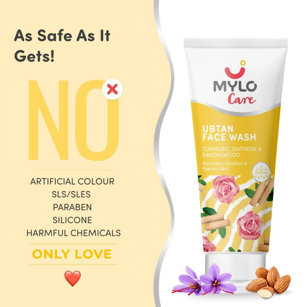 Mylo Care Veda Ubtan Face Wash - with Saffron Turmeric and Nalpamaradi Oil | Grocsy