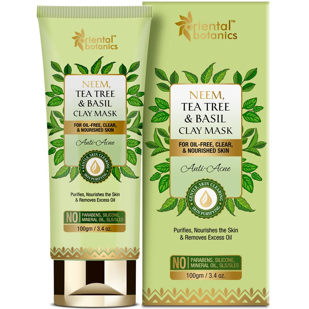 Oriental Botanics Neem, Tea Tree And Basil Anti Acne Clay Mask | Grocsy