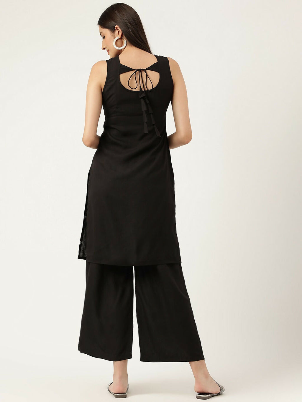 Joban Fashion Black Rayon and Embroidered Work Straight Kurta Bottom Set | Grocsy