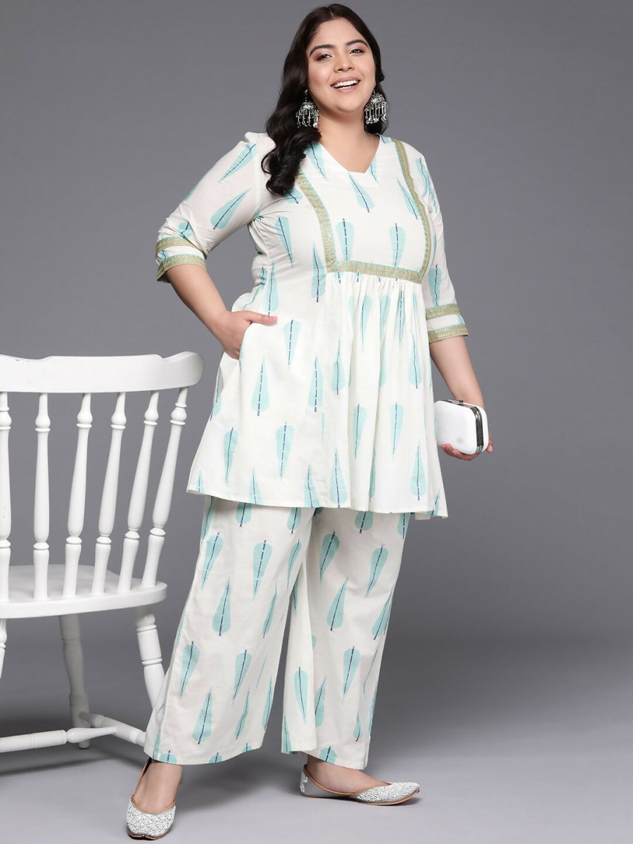 Ahalyaa Women's Traditional wear Co-ords - Off White | Grocsy