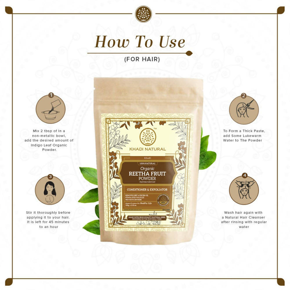 Khadi Natural Organic Reetha Fruit Powder | Grocsy