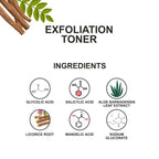 Love Earth Exfoliation Toner Infused With Glycolic Acid, Mandelic Acid, Lactic Acid, Hyaluronic Acid | Grocsy