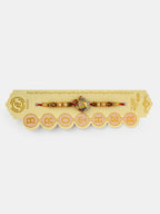 NVR Women & Men Set of 2 Gold Artificial beads Bhaiya Bhabhi Rakhi With Roli Chawal & Chocolate | Grocsy