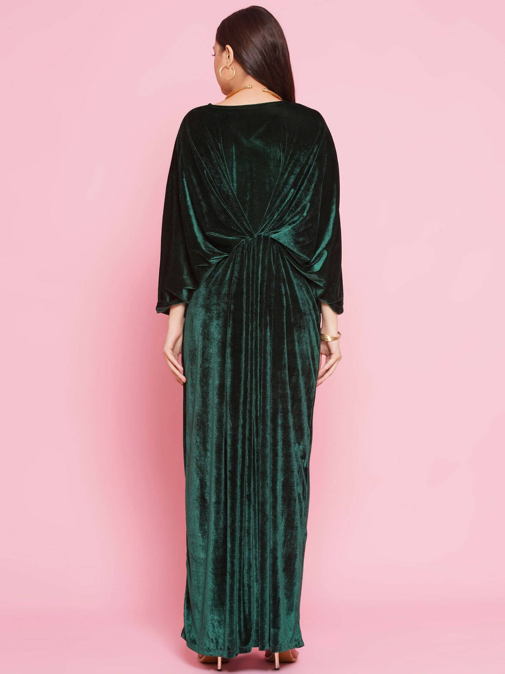 Women Republic Green Velvet Hand Embellished Gown | Grocsy