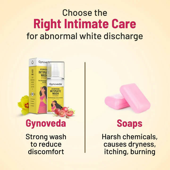 Gynoveda Intimate Wash Strong For White Discharge | Grocsy