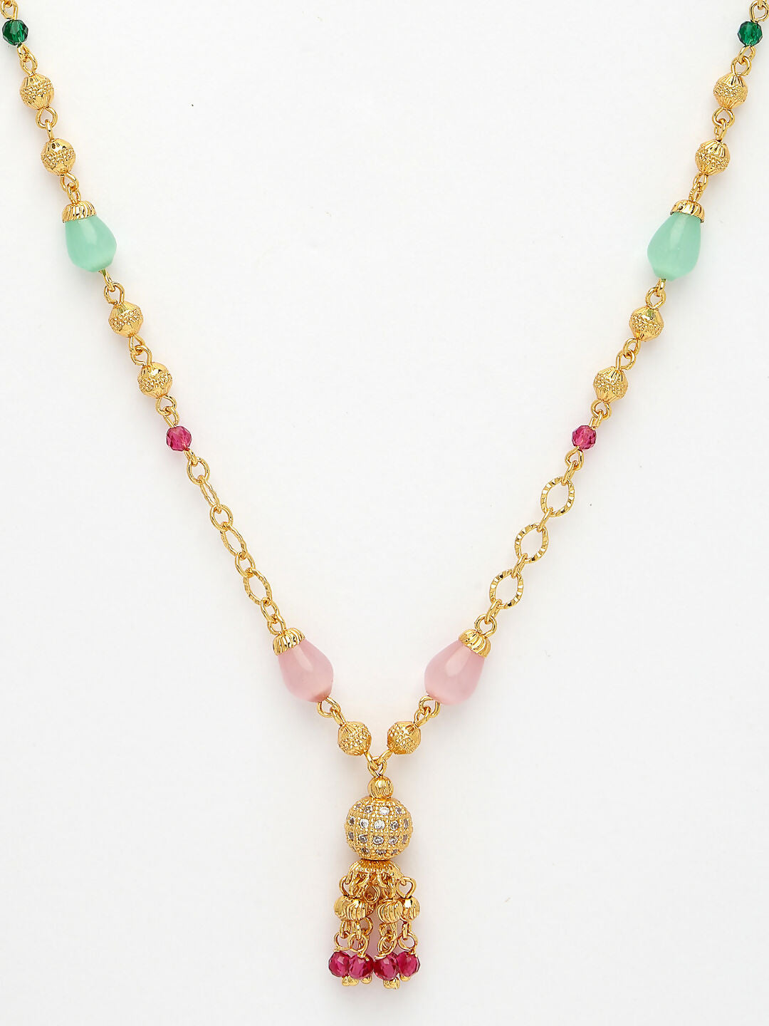 NVR Women's Multicolor Gold-Polished Minimal Chain | Grocsy