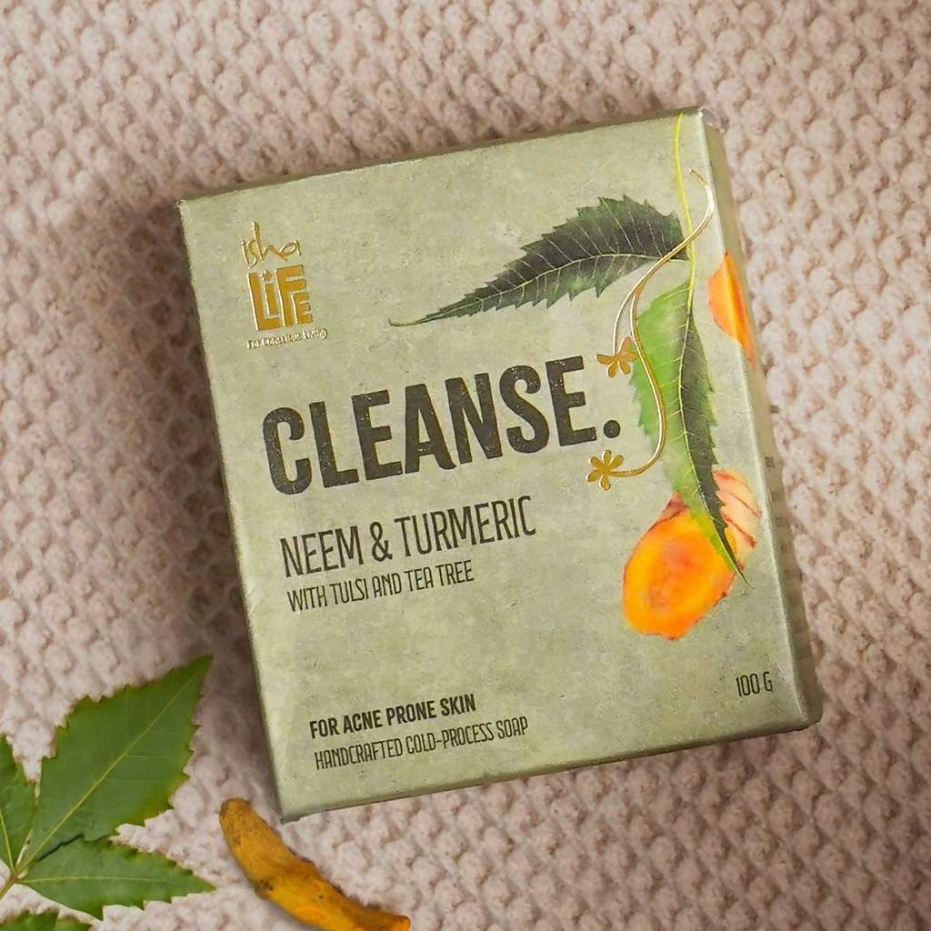 Isha Life Cleanse. Neem And Turmeric With Tulsi And Tea Tree Handcrafted Soap | Grocsy