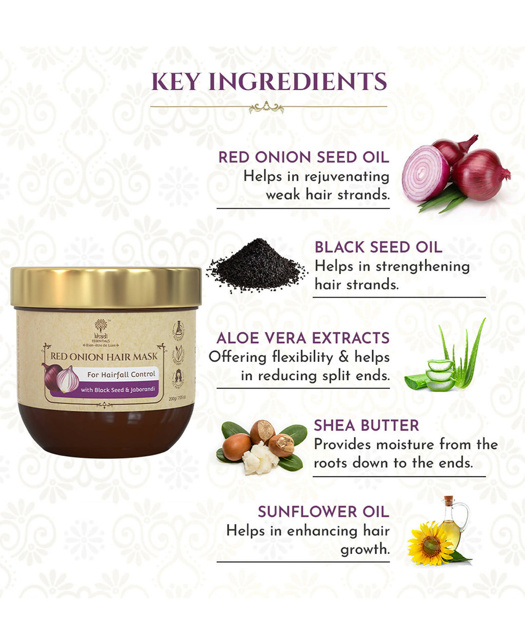 Khadi Essentials Onion Hair Mask | Grocsy