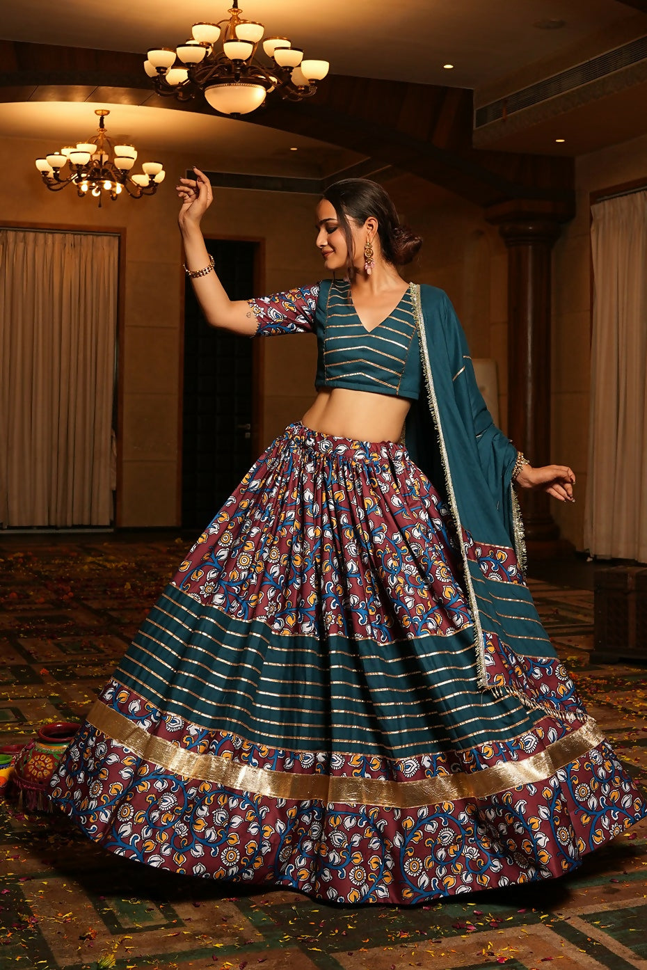 AI Fashion Rama Crepe Designer Navratri Wear Lehenga Choli Collection | Grocsy