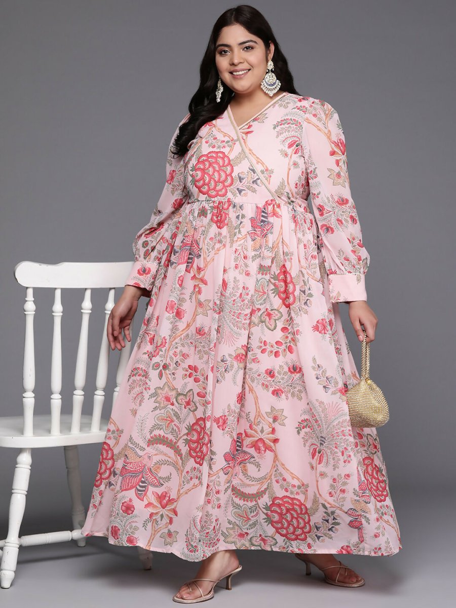 Ahalyaa Women's Traditional wear Ethnic Dress - Pink | Grocsy