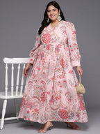 Ahalyaa Women's Traditional wear Ethnic Dress - Pink | Grocsy