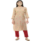 Lagi Women's Pink Printed Straight Kurta & Pant (MC45A) | Grocsy