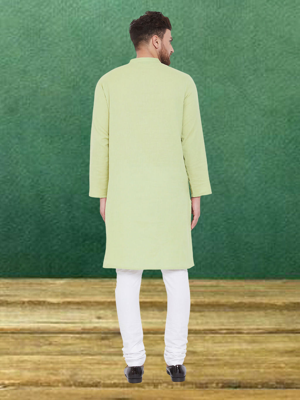 Even Apparels Men's Pure Cotton Green Kurta | Grocsy