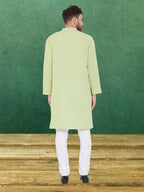 Even Apparels Men's Pure Cotton Green Kurta | Grocsy