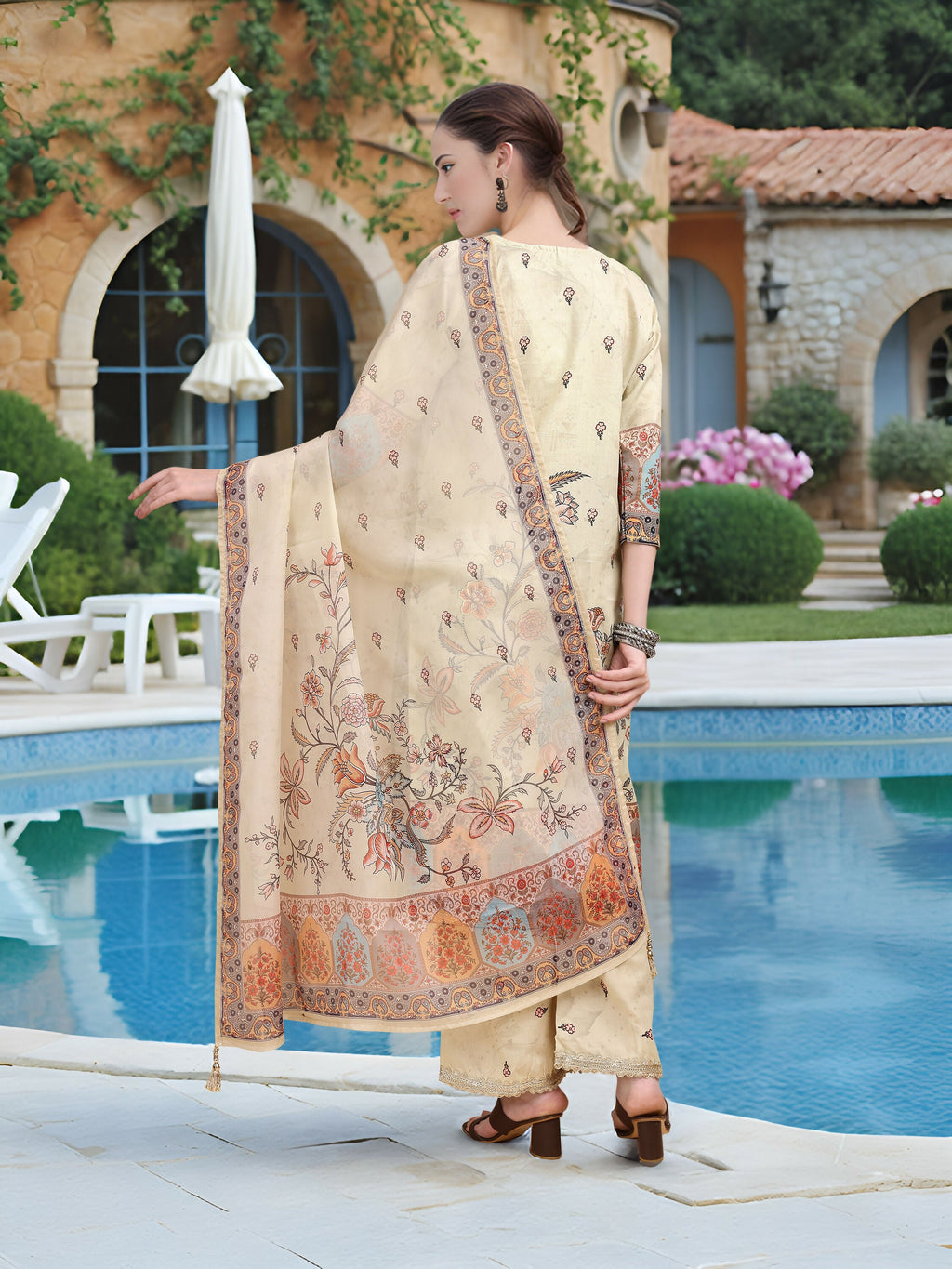 Joban Fashion Off White Position Digital Print With Position Foil Kurta Set | Grocsy