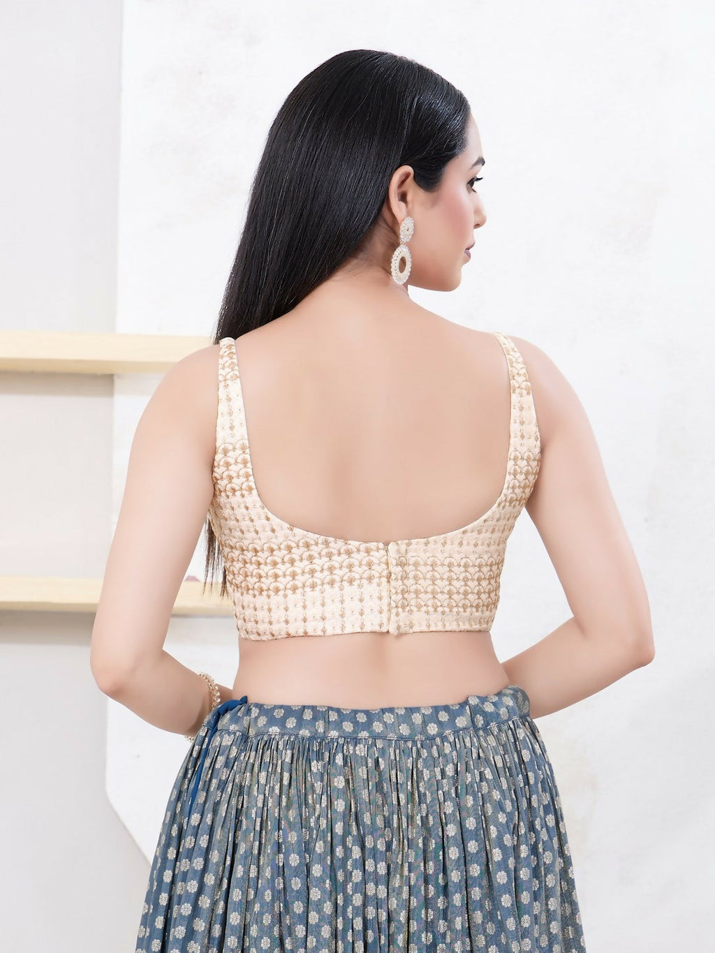 Joban Fashion Gold Shift Sleeveless Back Open Blouse | Grocsy