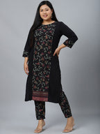 Sztori Plus Size Floral Printed Straight Kurta With Trouser | Grocsy