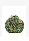 Joban Fashion Embroidered Potli Clutch - Green | Grocsy