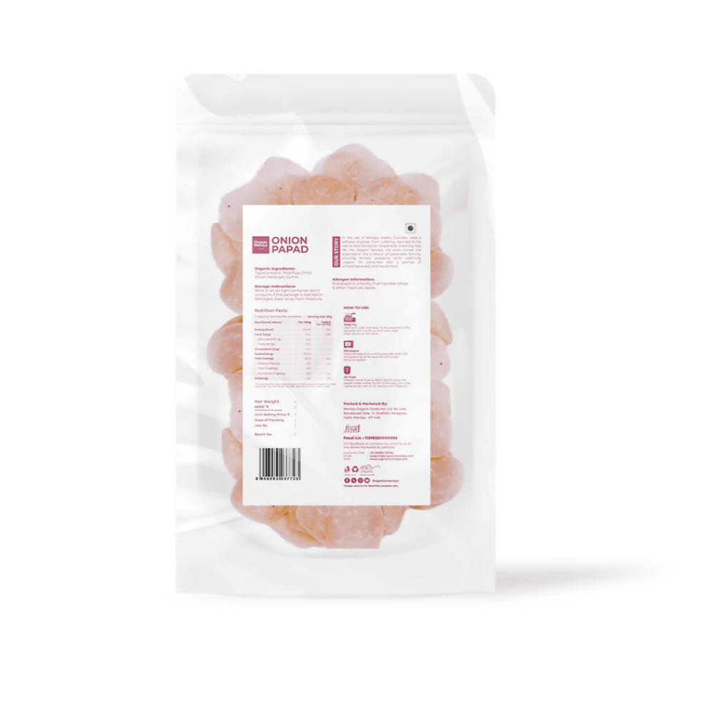 Organic Mandya Onion Papad | Grocsy