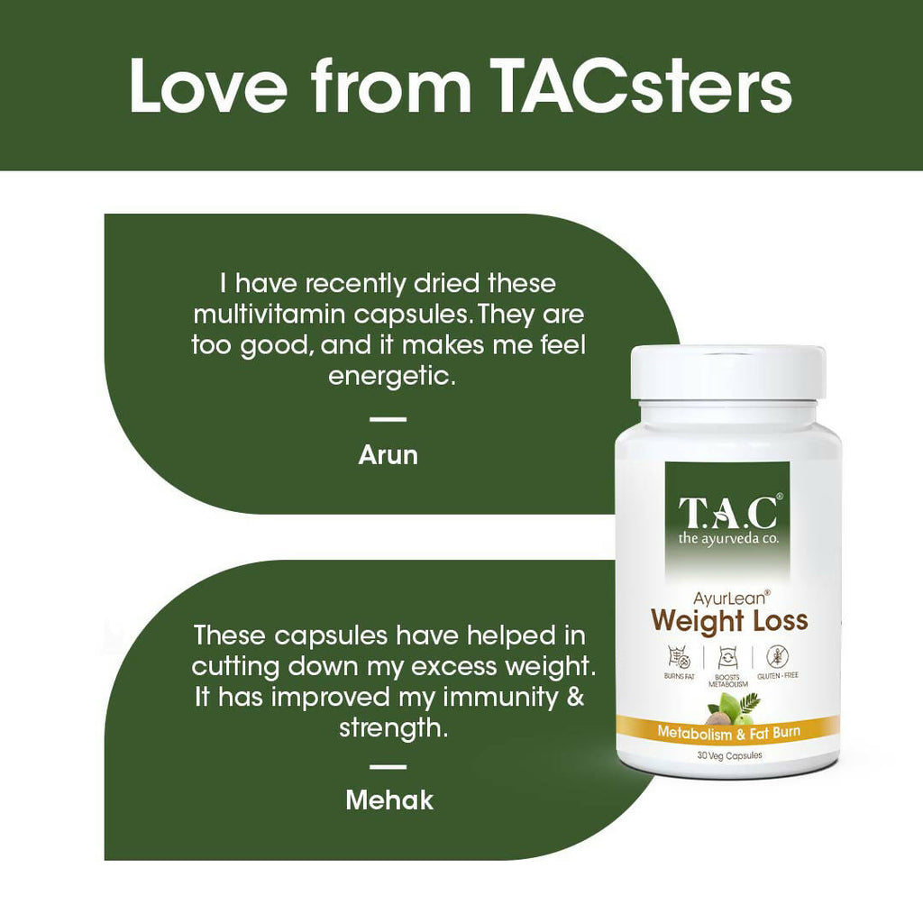 TAC - The Ayurveda Co. AyurLean Weight Loss Veg Capsules | Grocsy