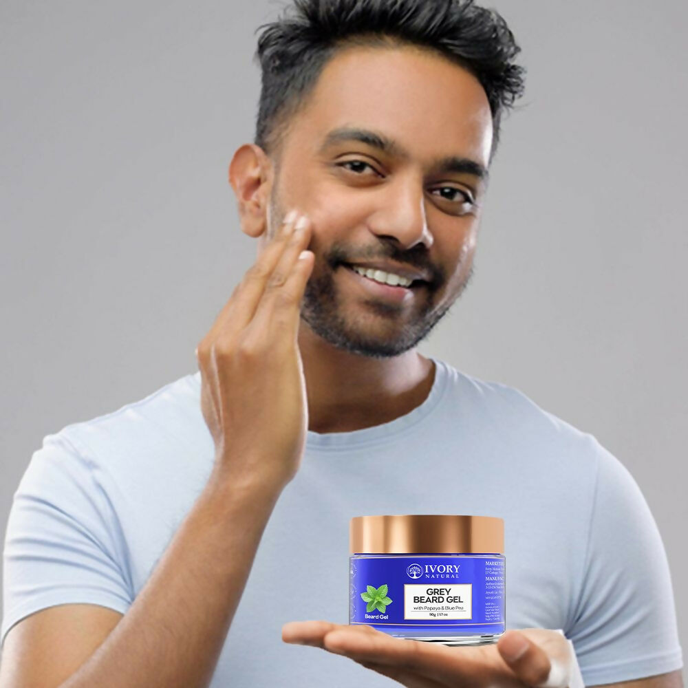Ivory Natural Grey Beard Gel Restores Dark Shine & Vibrant Of Beard | Grocsy