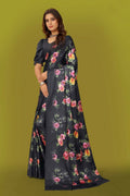 Aayaa Designer Printed Satin Saree - Multi Color | Grocsy